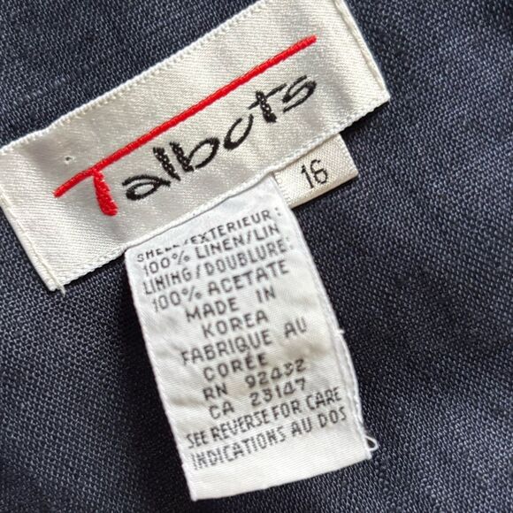 Talbots Vintage Linen Dress Blue Long Maxi Womens Size 16 - Picture 9 of 9